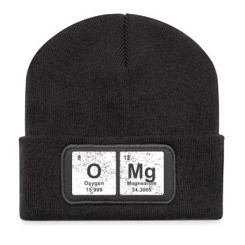 OMG CAP beanie snapback éléments chimiques cadeau - Beanie recyclé à patch - charbon - Devant