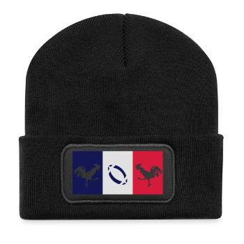 supporters rugby france coqs gaulois - Beanie recyclé à patch - noir - Devant