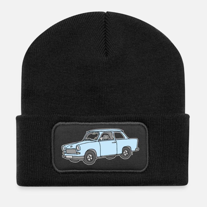 Hellblauer Trabi, Trabant - Recycelte Patch Beanie - Schwarz