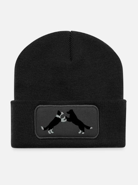 dog dancing Border Collies - Recycelte Patch Beanie - Schwarz