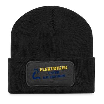 Elektriker Unter Dauerstrom - Recycelte Patch Beanie - Schwarz - Vorne