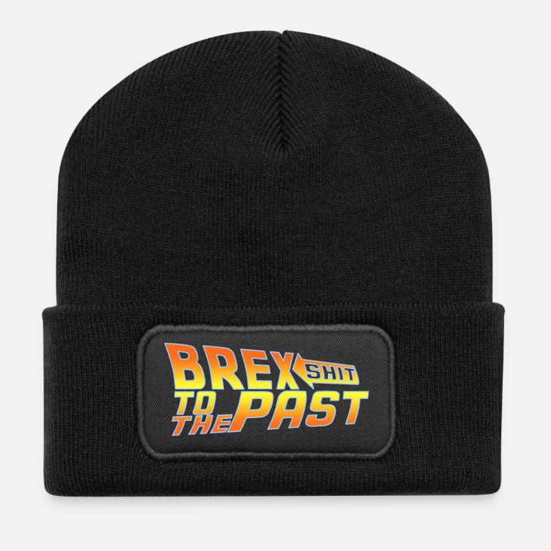 Brexshit to the Past Anti Brexit - BrexSHIT - BREX - Recycled Patch Beanie - black
