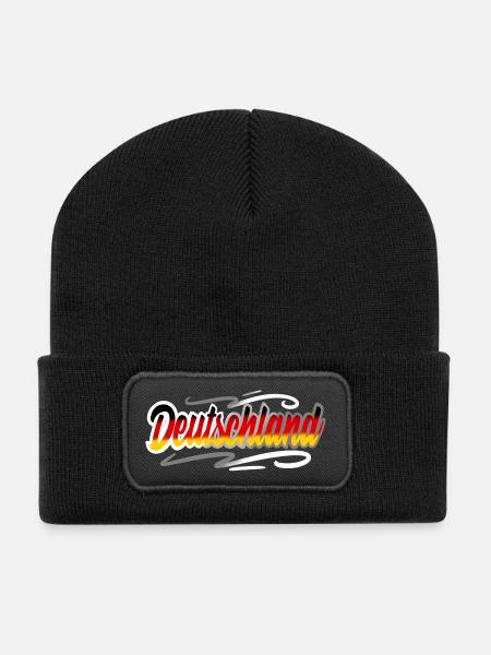 Deutschland - Recycelte Patch Beanie - Schwarz