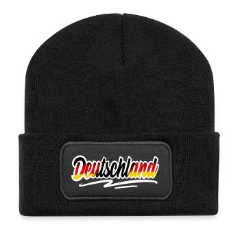 Deutschland - Recycelte Patch Beanie - Schwarz - Vorne