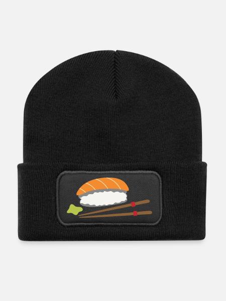 Sushi - Beanie recyclé à patch - noir