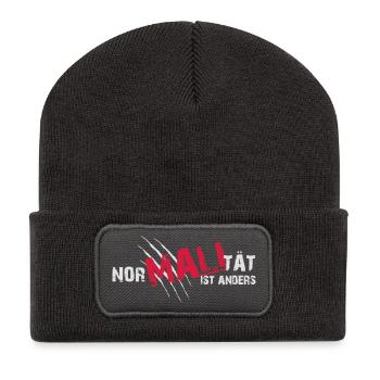 Nor-MALI-tät is anders - Recycelte Patch Beanie - Dunkelgrau - Vorne