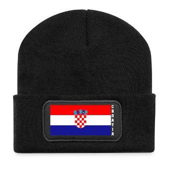 Croatia Country Flag Symbol Gift - Recycled Patch Beanie - black - Front