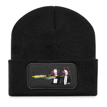 unicorns & rainbows - Beanie recyclé à patch - noir - Devant