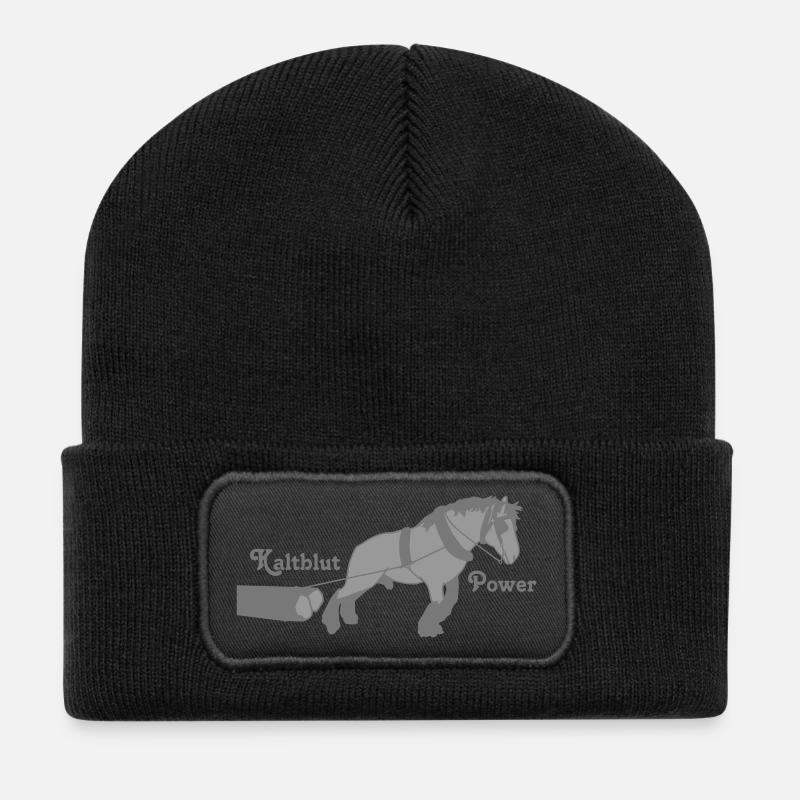Kaltblut Power - Recycelte Patch Beanie - Schwarz