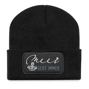 Sea always goes - Recycled Patch Beanie - black - Front