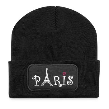 Paris - Beanie recyclé à patch - noir - Devant