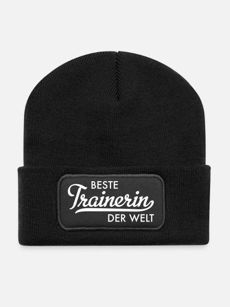 Beste Trainerin der Welt - Recycelte Patch Beanie - Schwarz