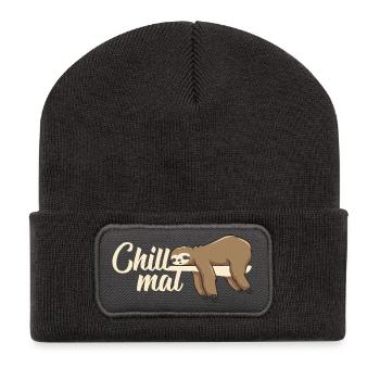 Drôle de chill times paresseux tout en se relaxant - Beanie recyclé à patch - charbon - Devant