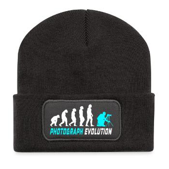 Photographe Evolution - Beanie recyclé à patch - charbon - Devant