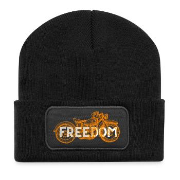 Motif orange de moto Freedom - Beanie recyclé à patch - noir - Devant