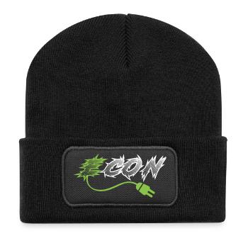 ICON ECON - Recycelte Patch Beanie - Schwarz - Vorne