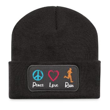 Peace Love Running - Recycled Patch Beanie - dark grey - Front