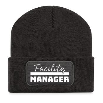 Tshirt Facility Manager white - Recycled Patch Beanie - dark grey - Front