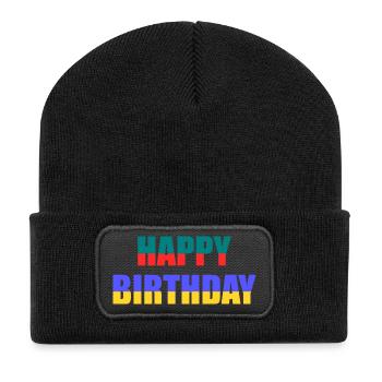 ANNIVERSARY. HAPPY BIRTHDAY. HAPPY BIRTHDAY. - Recycled Patch Beanie - black - Front