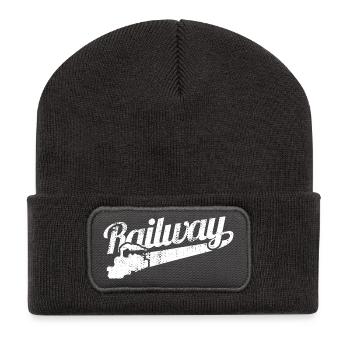 Love of railways - Recycled Patch Beanie - dark grey - Front
