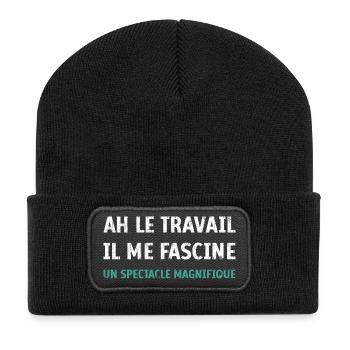 Ah le Travail il me fascine un spectacle magnifiqu - Beanie recyclé à patch - noir - Devant