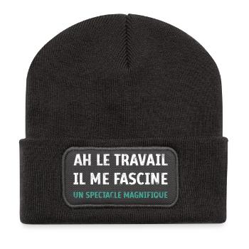 Ah le Travail il me fascine un spectacle magnifiqu - Beanie recyclé à patch - charbon - Devant