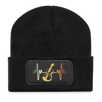 Vintage Violin - Recycled Patch Beanie - black - Front