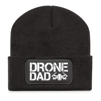 drone dad Drohnen Flieger Symbol Vater icon Logo - Recycelte Patch Beanie - Dunkelgrau - Vorne