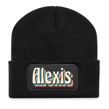 vintage retro Alexis t-shirt t-shirt gift idea - Recycled Patch Beanie - black - Front