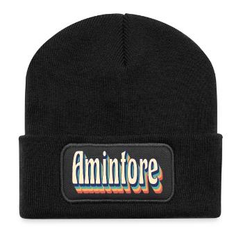 Vintage rétro Amintore T-Shirt cadeau T-Shirt - Beanie recyclé à patch - noir - Devant
