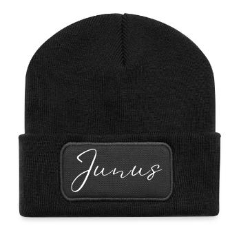 T-shirt Junus Nom cadeau pour hommes - Beanie recyclé à patch - noir - Devant