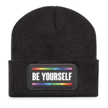 LGBTQ Pride Month - Be Yourself - Recycled Patch Beanie - dark grey - Front