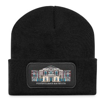 Iconic Festspielhaus Bayreuth, Bavière - Beanie recyclé à patch - noir - Devant