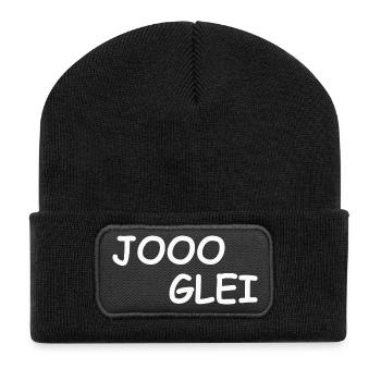 JOOO GLEI - Beanie recyclé à patch - noir - Devant