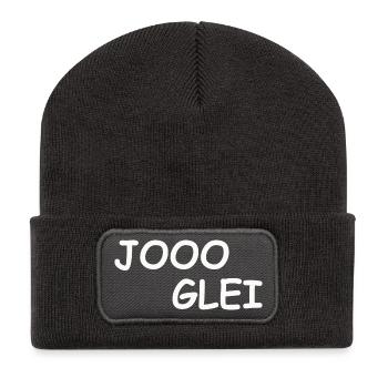 JOOO GLEI - Beanie recyclé à patch - charbon - Devant