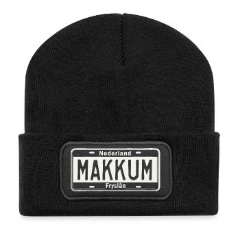 T-Shirt Makkum Sweat à capuche Ijsselmeer Friesland - Beanie recyclé à patch - noir - Devant