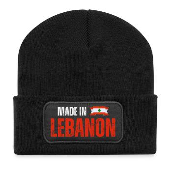 Hergestellt im Libanon, libanesischer Stolz - Recycelte Patch Beanie - Schwarz - Vorne