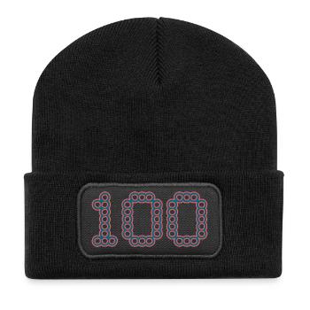100. 100 YEARS. 100th ANNIVERSARY. BIRTHDAY 100 - Recycled Patch Beanie - black - Front