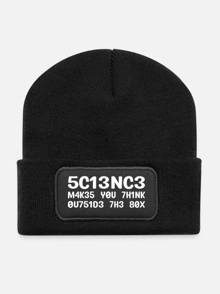 Science Makes You Think Outside the Box - Recycled Patch Beanie - black