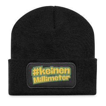 Aucun, pas un millimètre à droite vert - Beanie recyclé à patch - noir - Devant