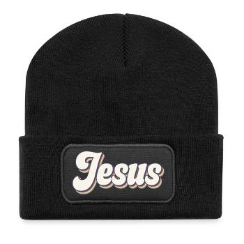 Jésus - Beanie recyclé à patch - noir - Devant