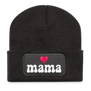 Mama Mutter - Recycelte Patch Beanie - Dunkelgrau - Vorne