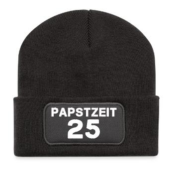 Papst 25 - Recycelte Patch Beanie - Dunkelgrau - Vorne
