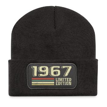 Born in 1967 Birthday 1967 Vintage 1967 - Recycled Patch Beanie - dark grey - Front