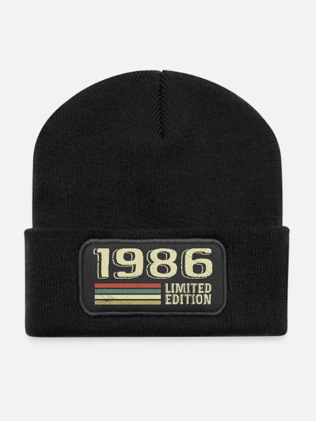 Nées en 1986 anniversaire 1986 Vintage 1986 - Beanie recyclé à patch - noir