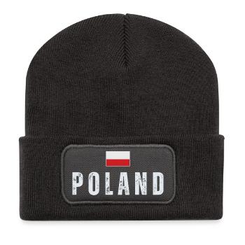Fierté polonaise, drapeau polonais - Beanie recyclé à patch - charbon - Devant