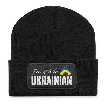 Proud Ukrainian, I love Ukraine - Recycled Patch Beanie - black - Front