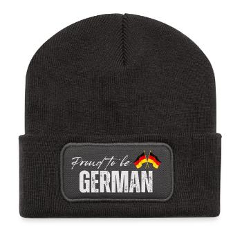 Stolzer Deutscher, ich liebe Deutschland - Recycelte Patch Beanie - Dunkelgrau - Vorne