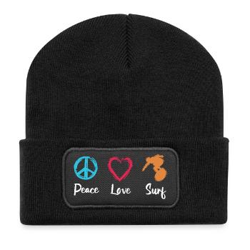 Peace Love Surfing - Recycled Patch Beanie - black - Front
