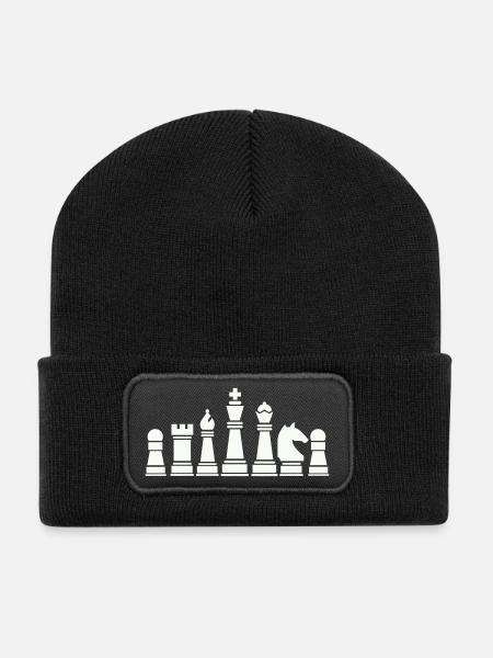 schachfiguren - Recycelte Patch Beanie - Schwarz